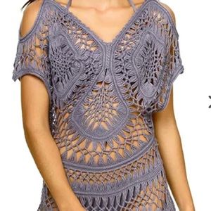 Pilycoq Anthropology Amethyst Crochet Tunic